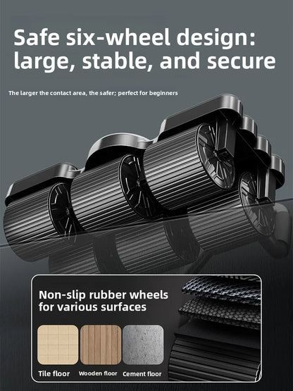 Updated Six-Wheel Eight-Knee Abdominal Wheel – PU Rebound Fitness Equipment for Home Exercise