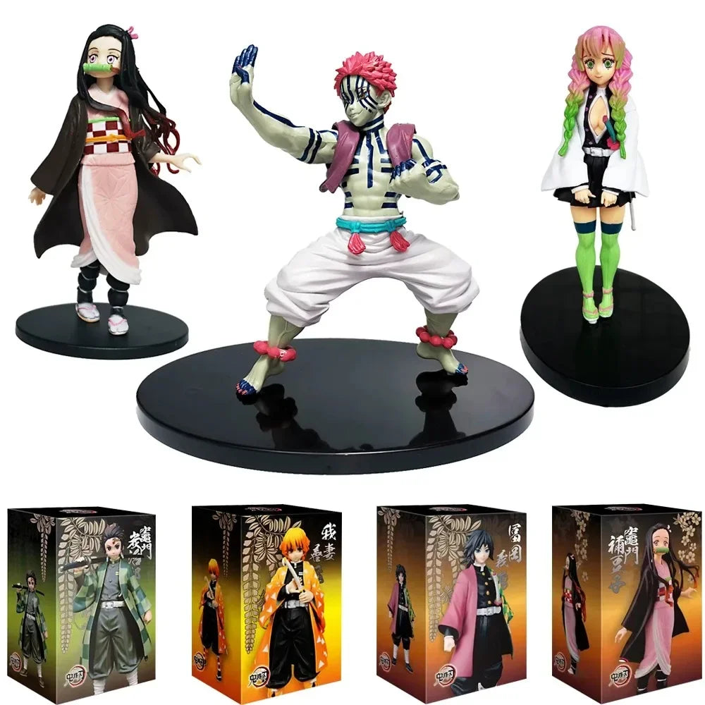 Demon Slayer Anime Figures – Kimetsu No Yaiba Tanjiro Nezuko Zenitsu Inosuke Action Doll Toys