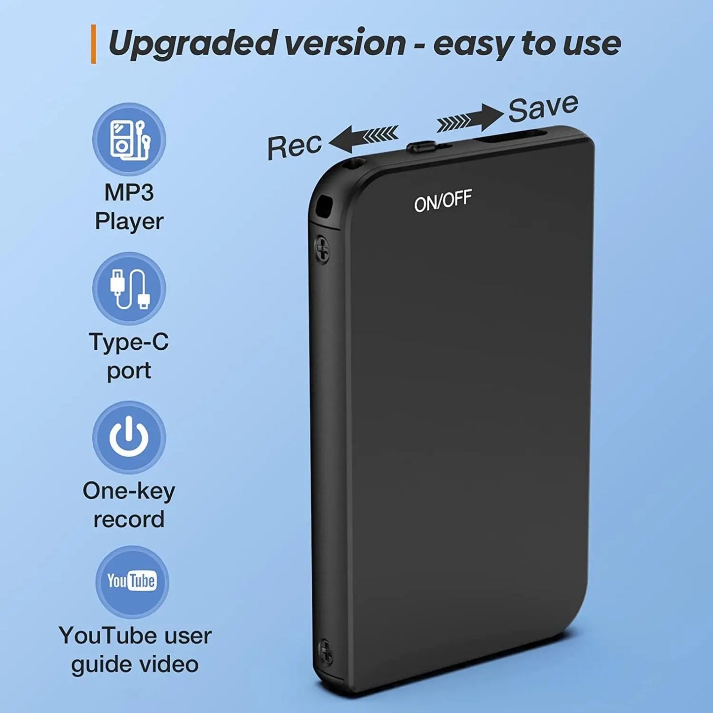 72GB Mini Digital Discreet Voice Recorder — Compact Hidden Audio Recorder for Kids & Kindergarten Use