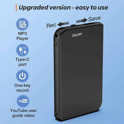 72GB Mini Digital Discreet Voice Recorder — Compact Hidden Audio Recorder for Kids & Kindergarten Use