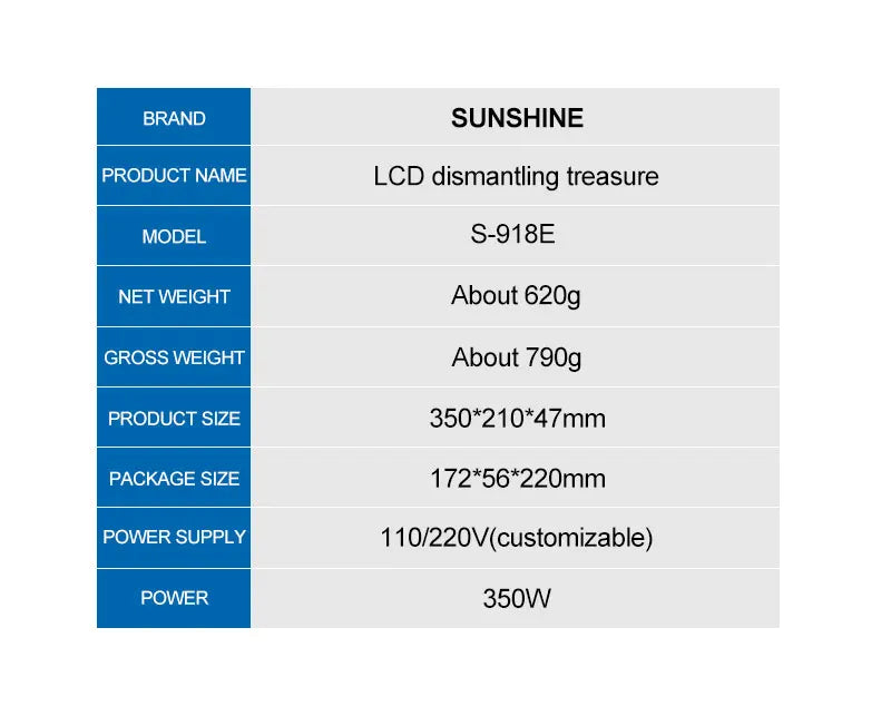 Sunshine S-918E LCD Screen Splitter – Heating Separator Pad for Phone & iPad Repair