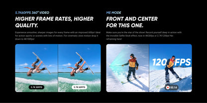 Insta360 X4 8K Waterproof 360 Action Camera – 2290mAh Battery, 2.5'' Touchscreen, 4K Wide-Angle Video