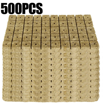 Stonewool Hydroponic Grow Cubes — 500/50x Seedling Blocks for Garden Germination & Water Cultivation