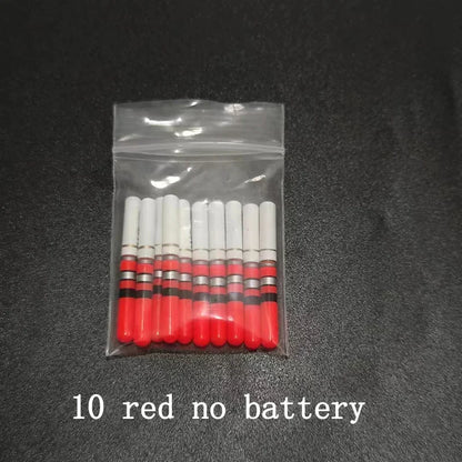 Green & Red LED Lightsticks 10pcs — Luminous Night Fishing Accessory with CR322 Battery