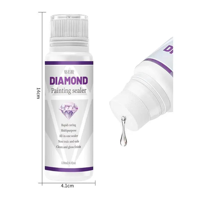 120ML Diamond Painting Sealer – Adhesive & Puzzle Art Glue for Permanent Hold & Shine Effect