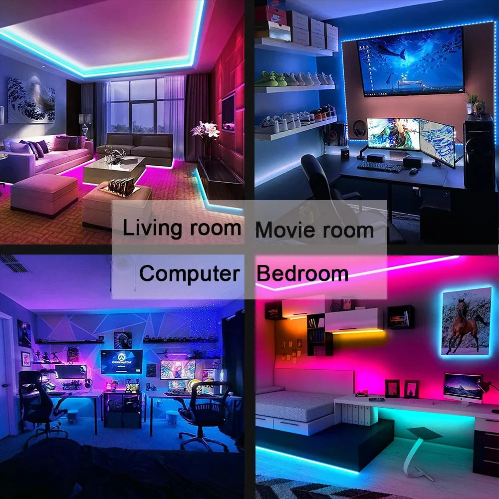 Bluetooth LED Strip Lights – Smart SMD 5050 with APP & Remote Control, Flexible Tape for TV Backlight & Home Decor
