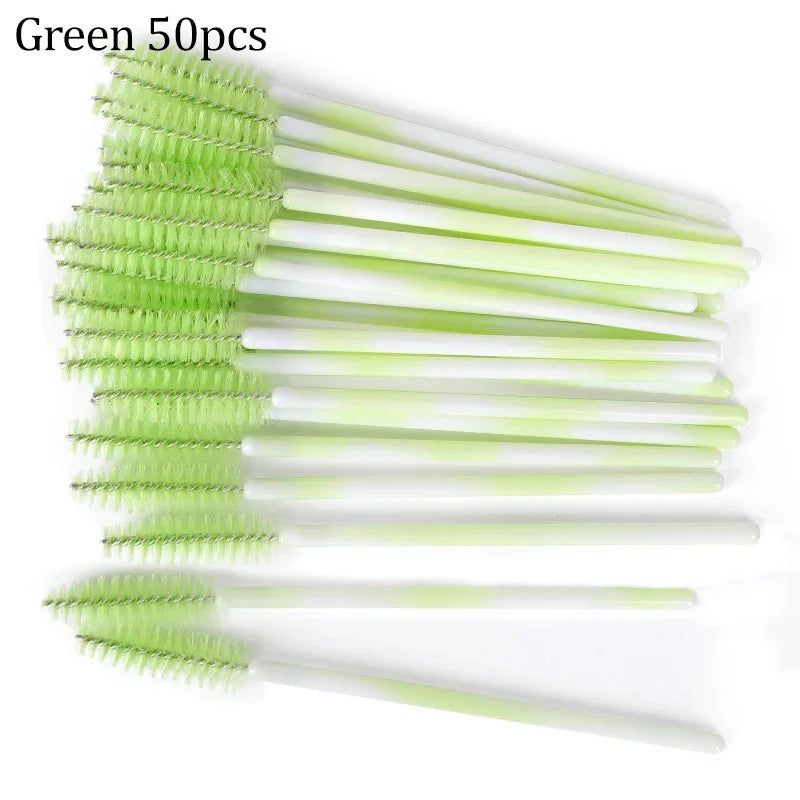 50PCS Reusable Eyelash Brushes – Mascara Wands Spoolers for False Lashes & Eyelash Extensions