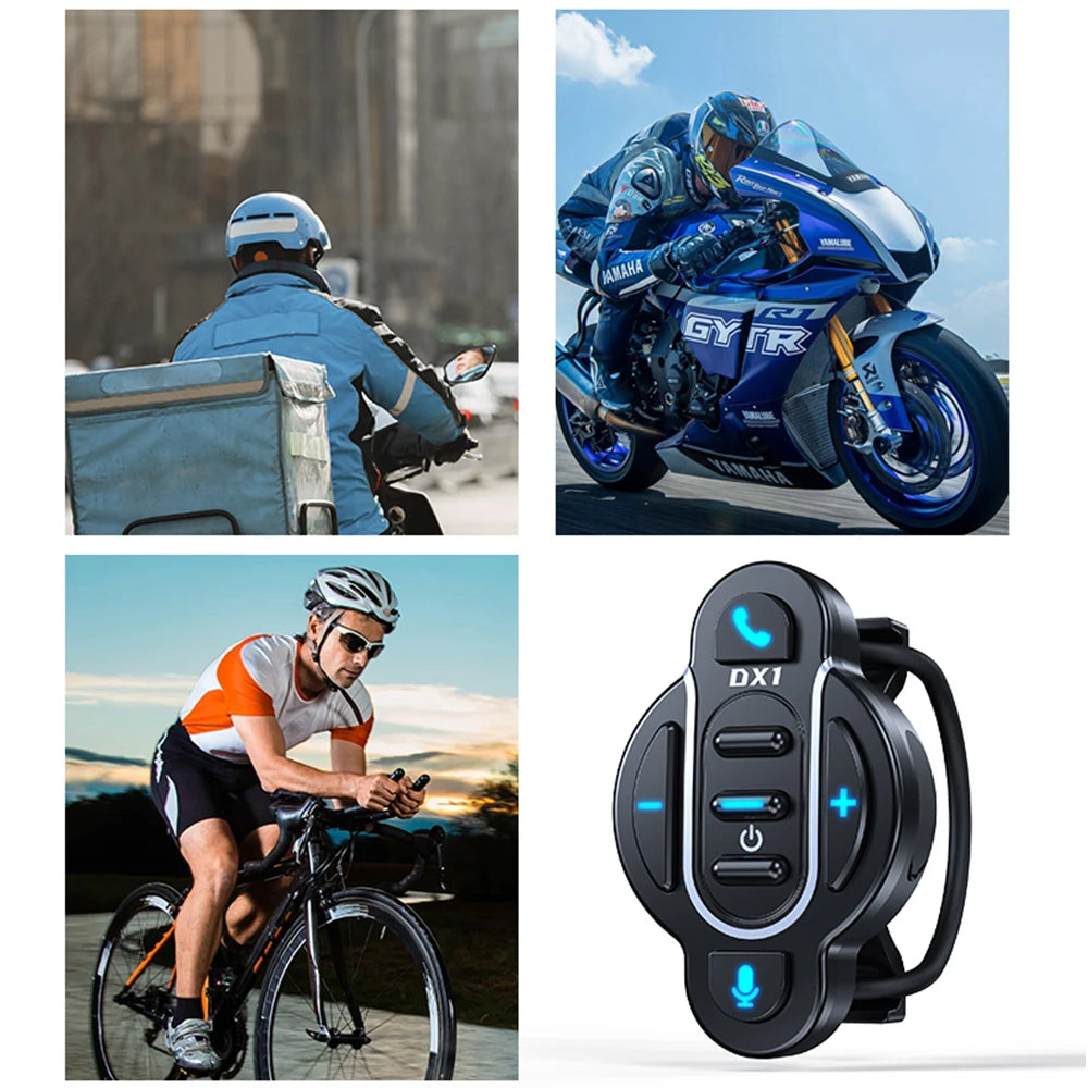 Universal Smart Bluetooth 5.4 Remote Control - Waterproof Wireless Media Controller for Motorcycle Helmet & Bike Handlebar