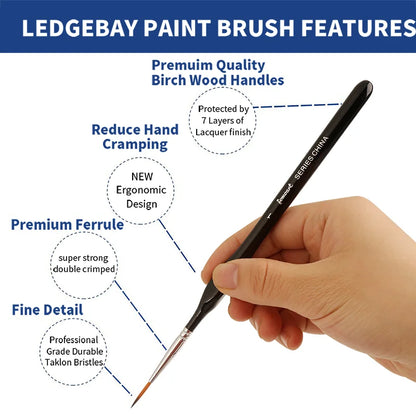 15 Pcs Miniature Painting Brush Set: Nylon Hair Multi-Shape Pen Heads for Gouache, Watercolor, Oil Paint - Artists Hand-Painted Brushes