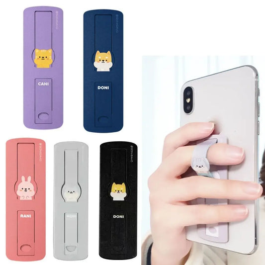 Universal Finger Ring Phone Holder: Non-Slip Creative Hand Band Grip Bracket with Push-Pull Kickstand - Ideal for Women & Men
