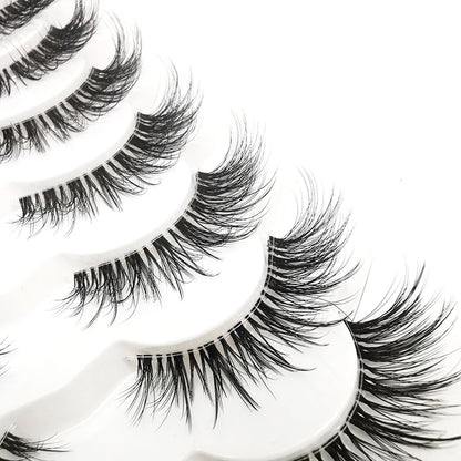 HBZGTLAD 7 Pairs Cat Eye Faux Mink Lashes – Clear Band, Wispy & Natural Full Strip Eyelashes