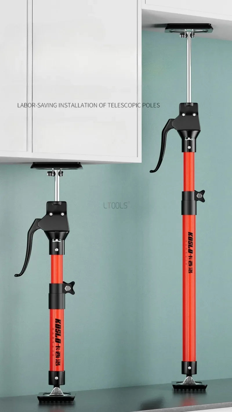 Adjustable Telescopic Support Rod – Steel Hand Jack Bracket for Hanging & Lifting Bathroom Cabinet Installation