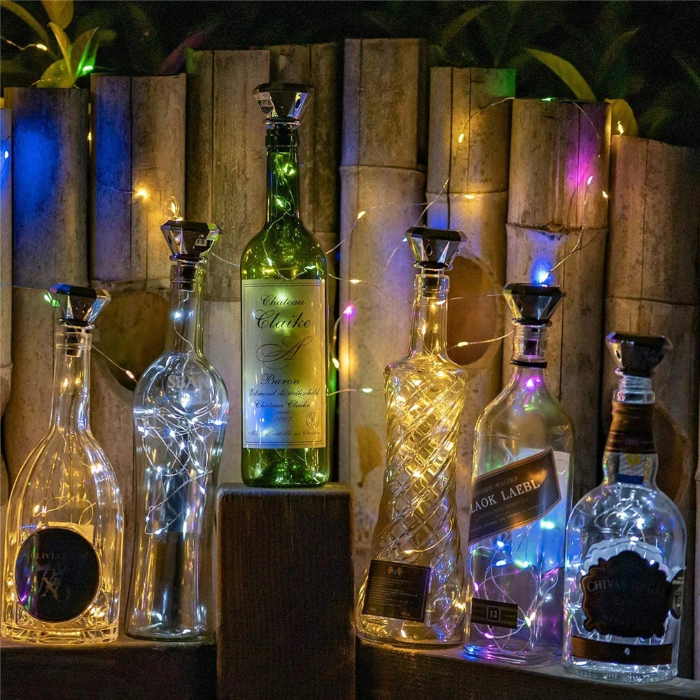 Updated Solar Wine Bottle Lights – 2M 20 LED Copper Wire Fairy String Lights for Xmas, Wedding & Party Decor, 4/8/10 Pack