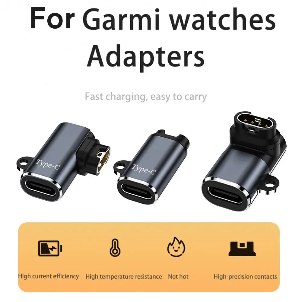 USB Type-C Charger Adapter for Garmin Fenix 7/7X/5S/6/6X/6S Pro – Smartwatch Charging Converter Accessory