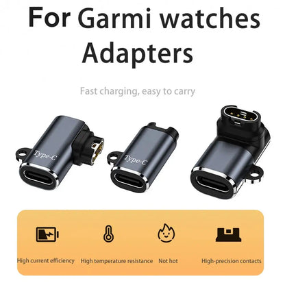 USB Type-C Charger Adapter for Garmin Fenix 7/7X/5S/6/6X/6S Pro – Smartwatch Charging Converter Accessory