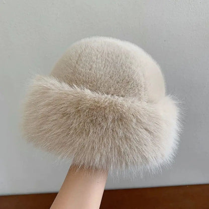 Women’s Faux Fur Winter Hat – Thick Warm Snow Ski Cap, Windproof Russian Style Ear Warmer Bonnet
