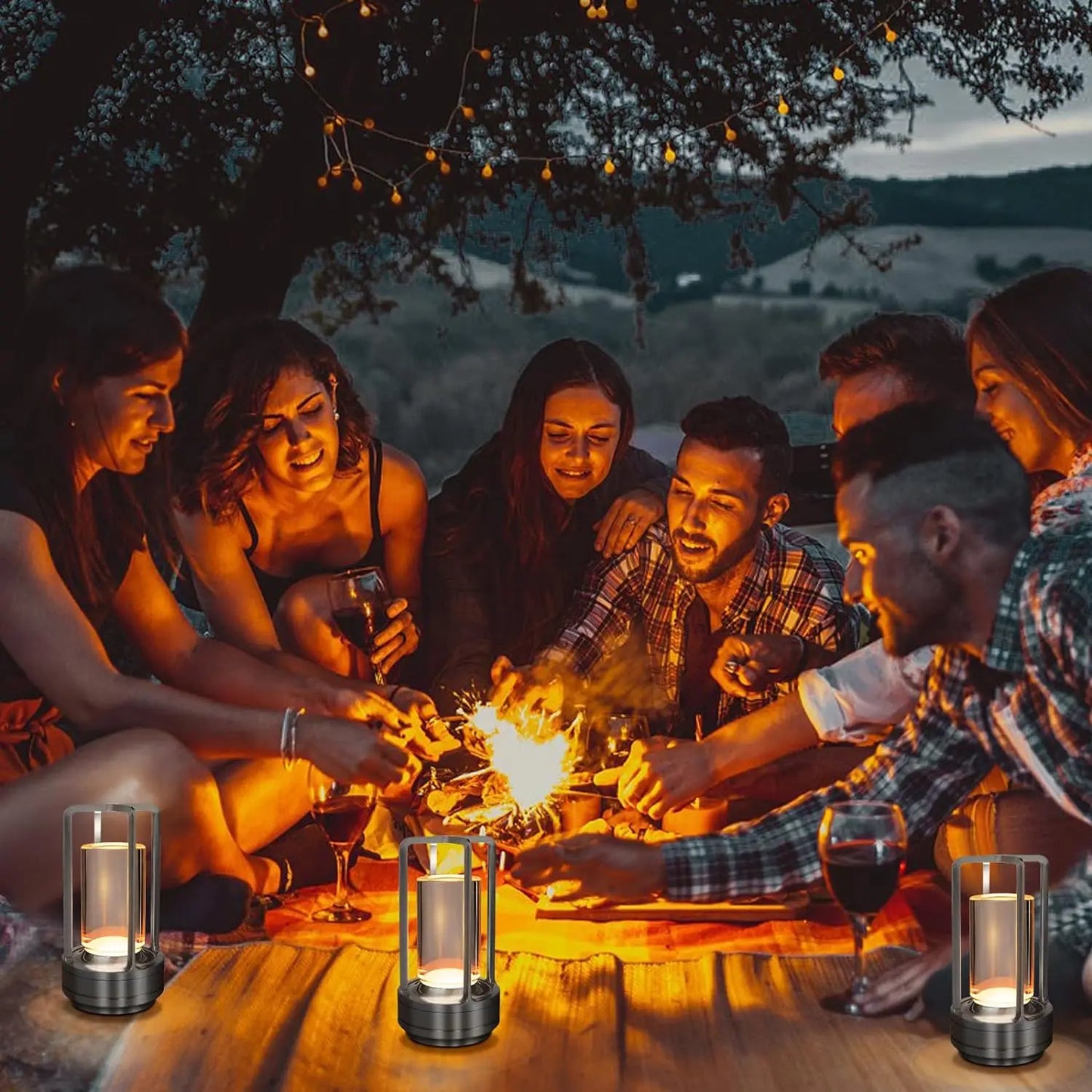 Wireless LED Table Lamp – Rechargeable Touch Sensor Night Light for Restaurant, Hotel & Bedroom Decor