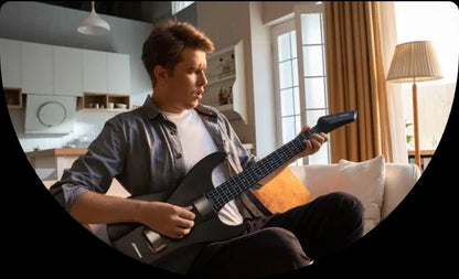 AeroBand Painless Smart Guitar - Silicone Strings, Bluetooth, 8 Sounds, USB MIDI Function, Ideal Gift for Adults