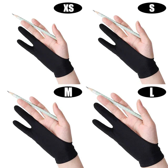 Two-Finger Drawing Glove with Palm Rejection for iPad & Graphic Tablets – Left/Right Hand Artist Glove