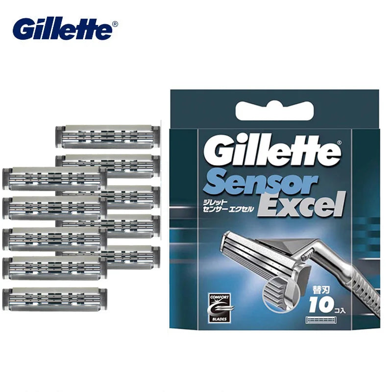 Gillette Sensor Excel Razor Blades for Men - Replacement Shaving Cartridges, 10/20 Count for Face Hair Removal