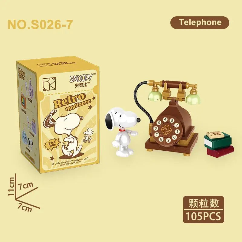 Genuine Snoopy Blind Box Puzzle — Cartoon Scene Building Block Ornaments for Children, Assembled Gift Toy