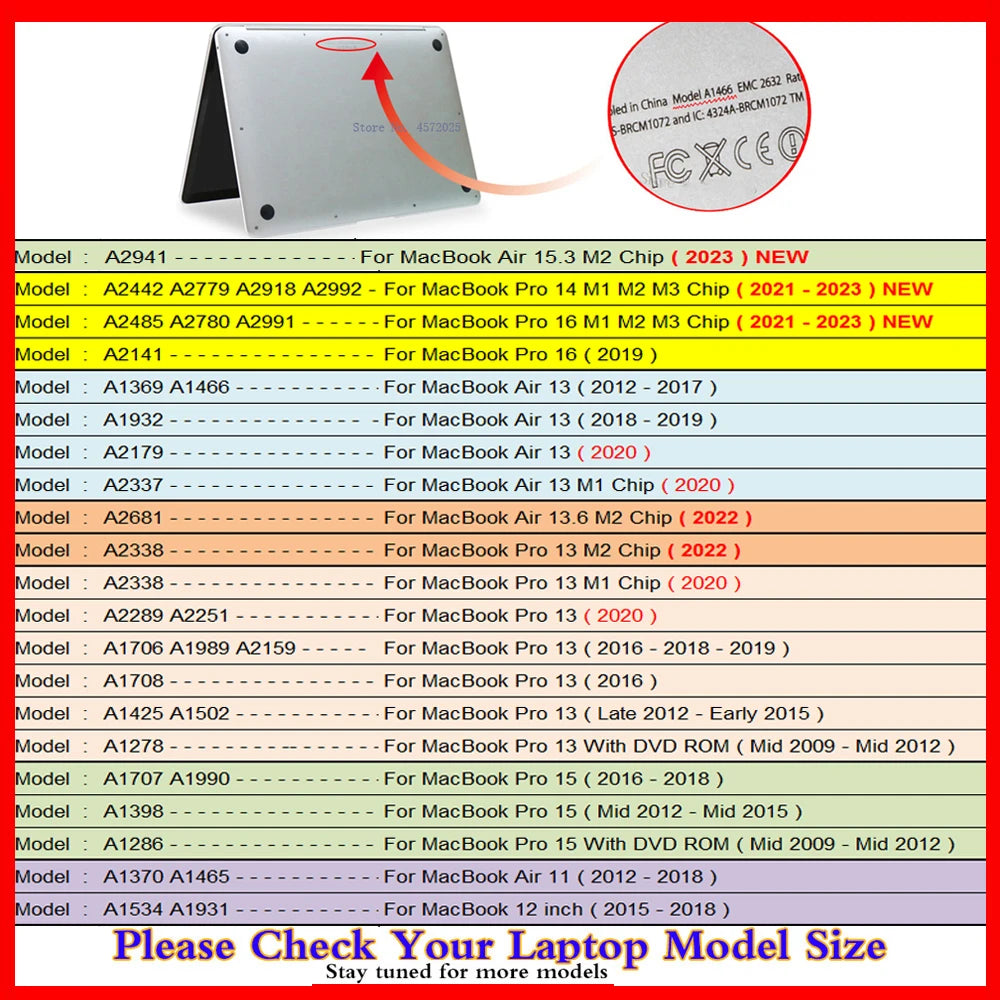 Ultra-Thin Hard Shell Laptop Case for MacBook Pro 14 and MacBook Air 13 M1 M2 Chip - Cover for MacBook Air 15.3 and Pro 13