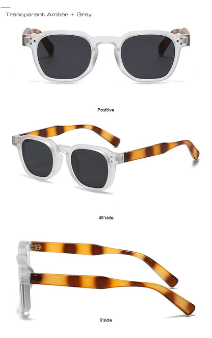 JNPCXI Vintage Rivet Oval Sunglasses – Fashion Leopard Frame Luxury Eyewear for Men & Women, Anti Blue Light Glasses