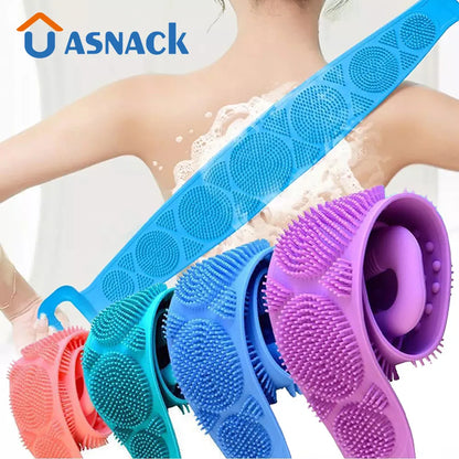 Body Silicone Brush - Exfoliating Sponge for Gentle Shower Scrub, Back Brush, and Stain Removal Bath Belt - Bathroom Clean Tool