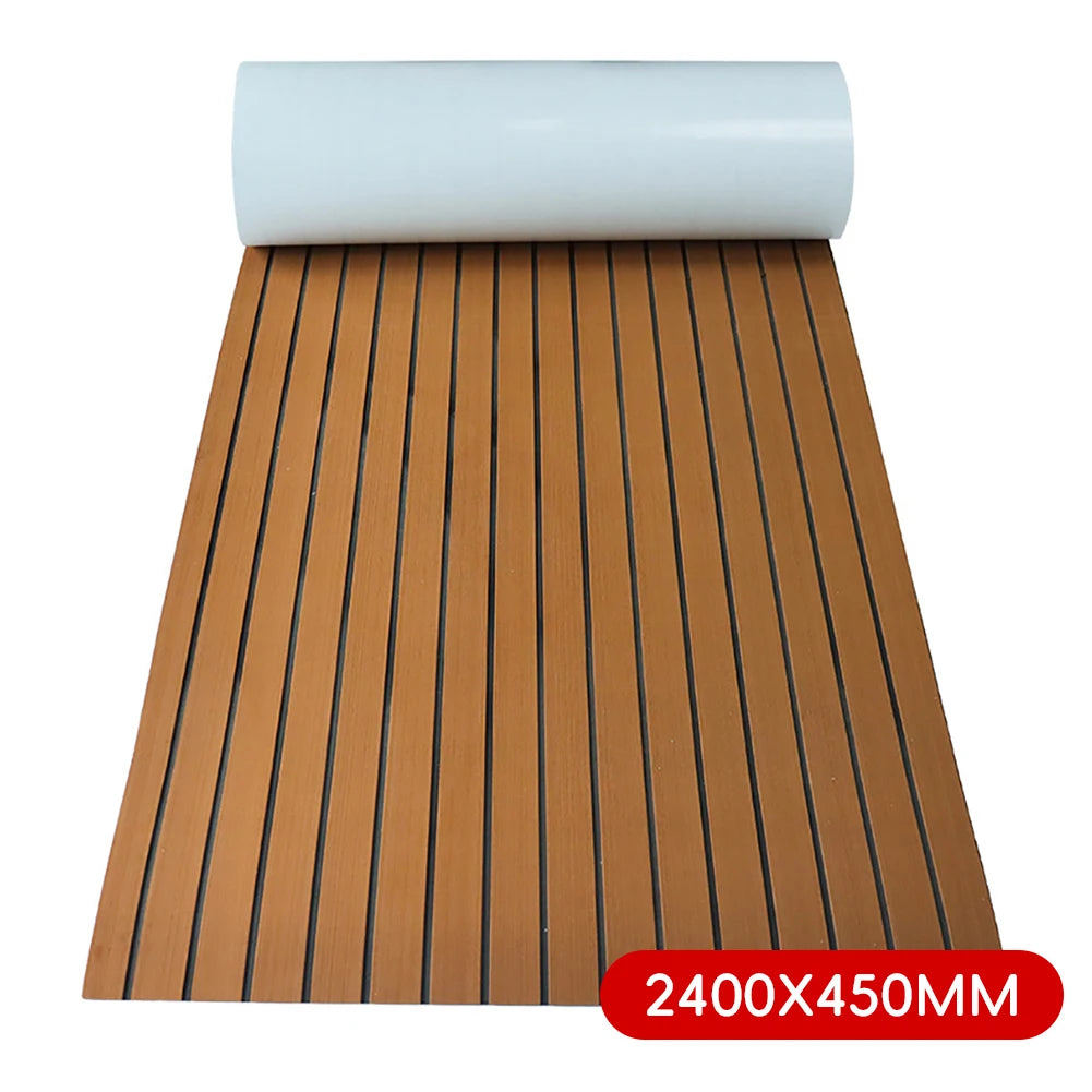 2.4m Self-Adhesive EVA Foam Boat Flooring | Faux Teak Marine Decking Sheet for Yacht, 8 Styles