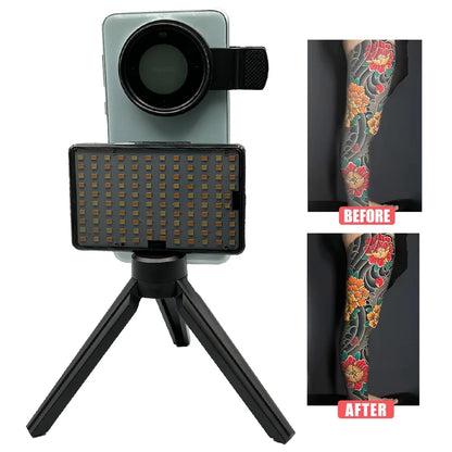 120 LED Tattoo Photography Fill Light with 52mm CPL Circular Polarizing Filter for Cellphones