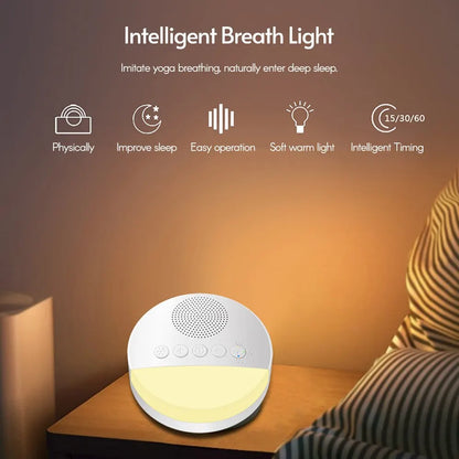 Baby White Noise Machine - Kids Sleep Sound Player with Night Light, Timer, USB Rechargeable, Timed Shutdown