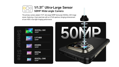 Ulefone Armor 25T Pro 5G Rugged Phone - Thermal Imaging, Android 14, 33W Fast Charging, 50MP+64MP, NFC, Waterproof Smartphone