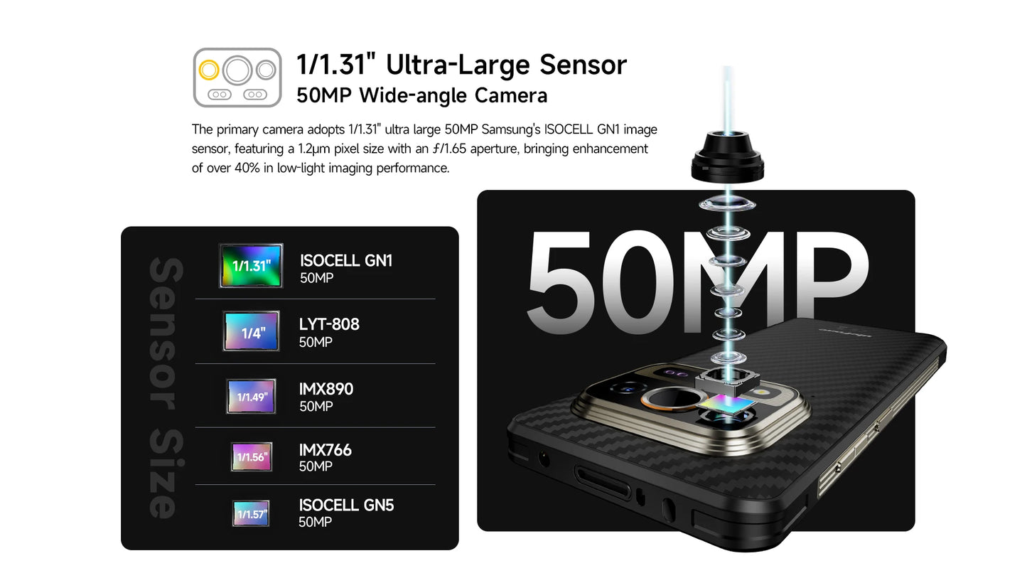 Ulefone Armor 25T Pro 5G Rugged Smartphone – Thermal Imaging, Night Vision, Android 14, 64MP Camera, NFC, Waterproof, 33W Charging