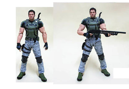 NECA Redfield Hunk Zombie Action Figure Set – Includes Dog Licker and Walker, Chris Redfield Collectible Model Toy