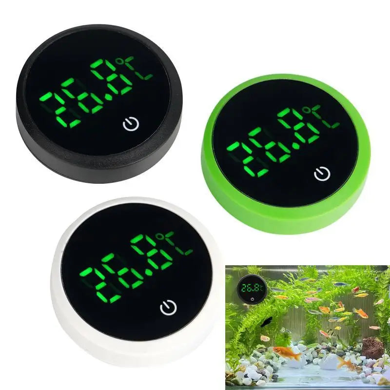 Aquarium Self-Adhesive LCD Thermometer – Digital Mini Fish Tank & Terrarium Temperature Monitor with Large Screen