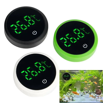 Aquarium Self-Adhesive LCD Thermometer – Digital Mini Fish Tank & Terrarium Temperature Monitor with Large Screen