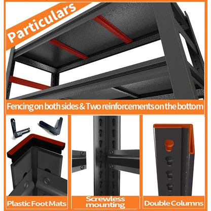 Heavy Duty 5-Tier Metal Garage Shelving – 3500LBS Adjustable Storage Shelves for Basement & Commercial Use