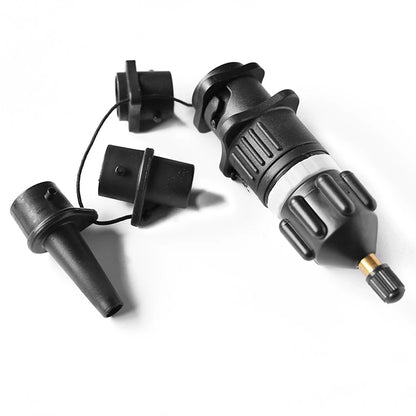 SUP Board Air Valve Adapter Kit — Inflatable Pump Connector for Paddle Boards, Kayaks, Black/Orange