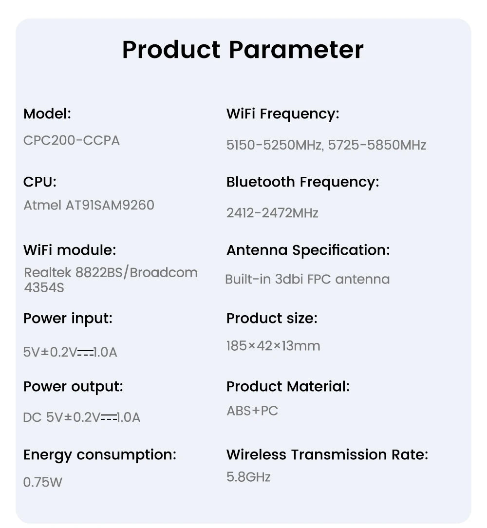 CarlinKit Wireless CarPlay Adapter — USB Dongle for Android Auto, MirrorLink, Waze & Spotify Car Multimedia
