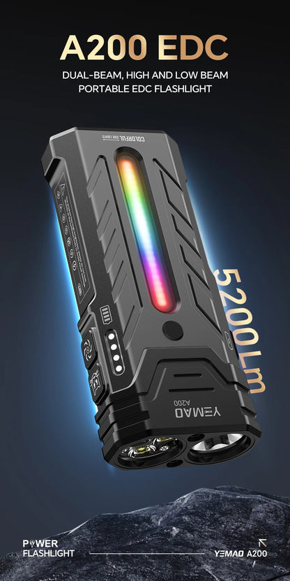 5200LMS Multi-Functional Portable LED Flashlight – Magnetic Torch for Hiking, Camping & Outdoor Adventures