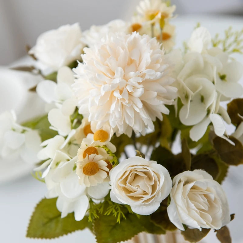 7-Piece Chamomile Faux Flower Arrangement — Flowerpot Ornament & Wedding Accessory