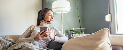 Bluetooth V5.3 Wireless Headset – Truck Driver & Office Hands-Free Call Headphones with Microphone