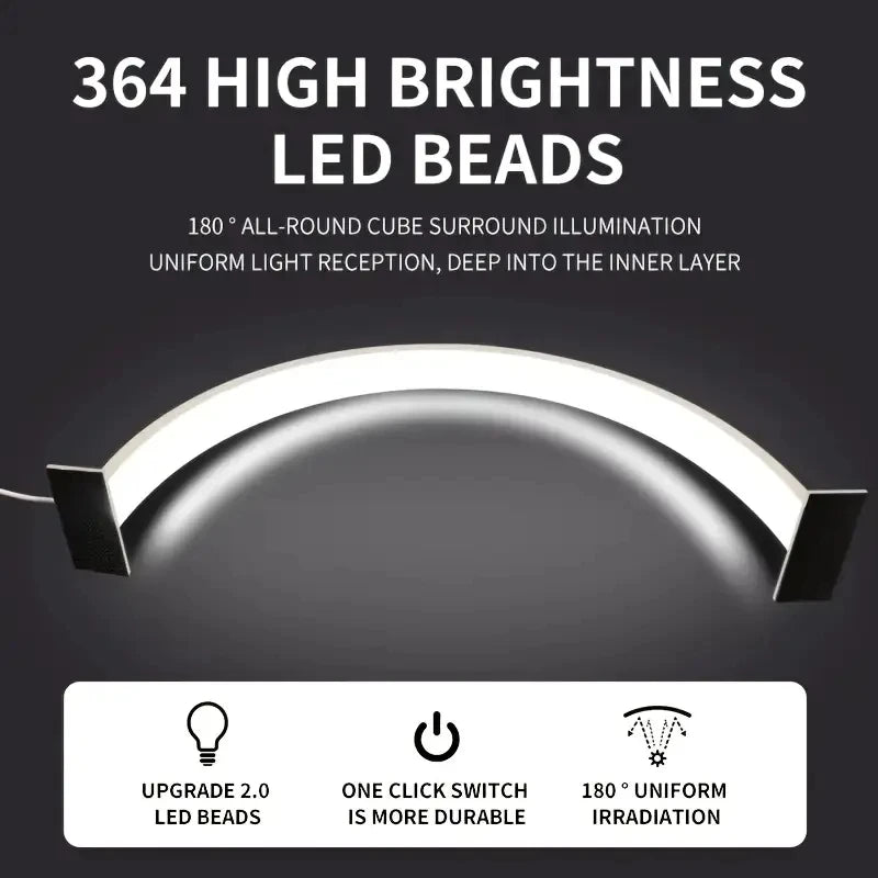 9New Moon Nail Work Lamp – Three-Color USB Beauty Desk Lamp for Nail Art & Eyelash, Black/White/Pink