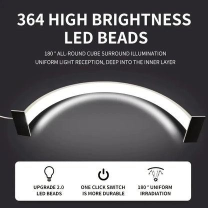 9New Moon Nail Work Lamp – Three-Color USB Beauty Desk Lamp for Nail Art & Eyelash, Black/White/Pink