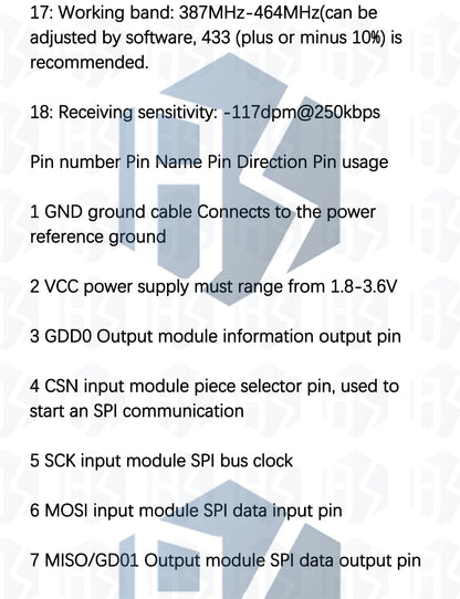 CC1101 Wireless Module - 10mW, 433MHZ/868MHZ, Long Distance Transmission 300-1000M with SMA Antenna, Wireless Transceiver