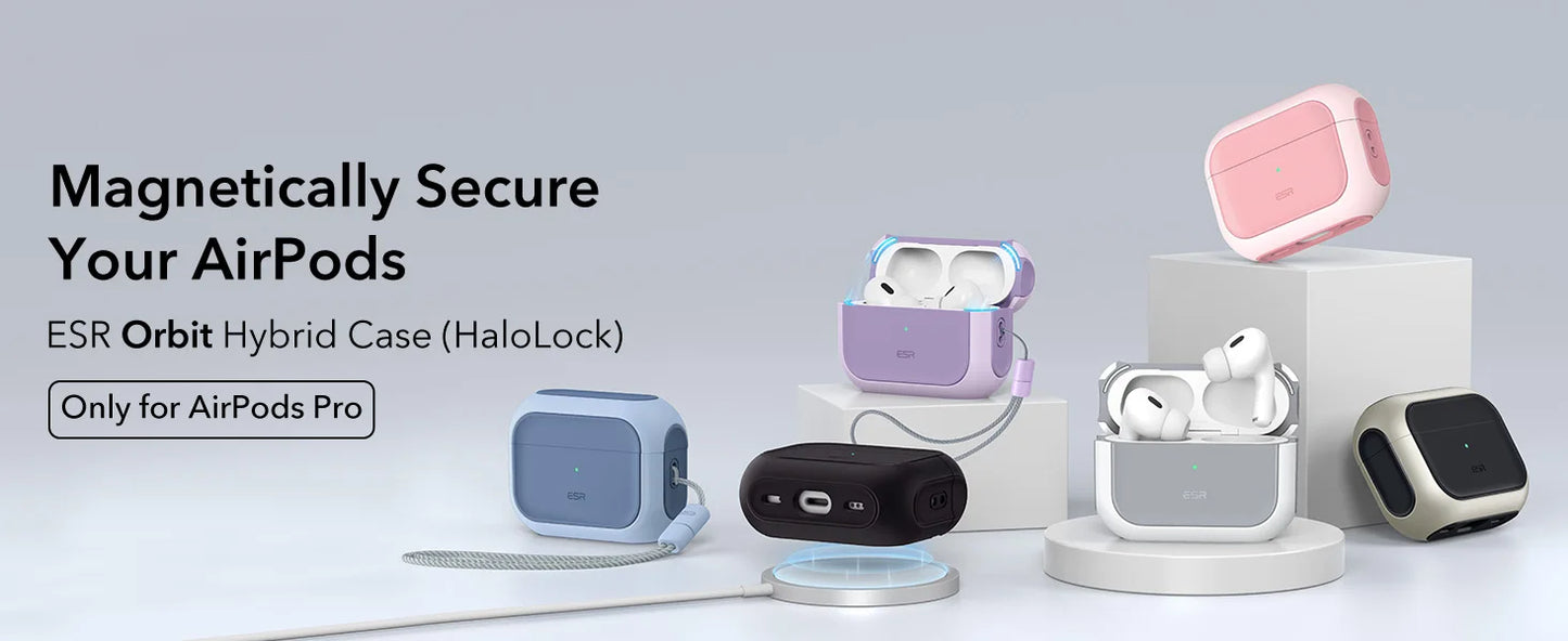 ESR AirPods Pro 2 Case with Lanyard – MagSafe Compatible Cover for AirPods Pro (2023/2022/2019) with USB-C/Lightning Cable