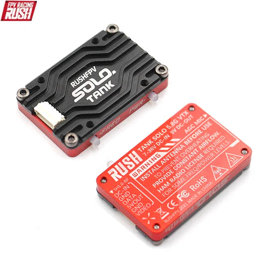 RUSH Solo Tank 5.8G VTX Video Transmitter – 1.6W High Power with Built-in Microphone & CNC Heat Dissipation for RC FPV