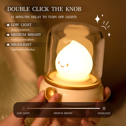 Mini Desktop LED Cute Night Lamp, USB Rechargeable Portable Cartoon Table Lamp for Coffee Bar, Home Decor & Hotel Bedroom