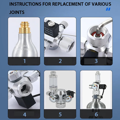 2024 DIY Aquarium CO2 Regulator – Electromagnetic Valve, Bubble Counter & Pressure Reducing Valve for Fish Tank CO2 Control System