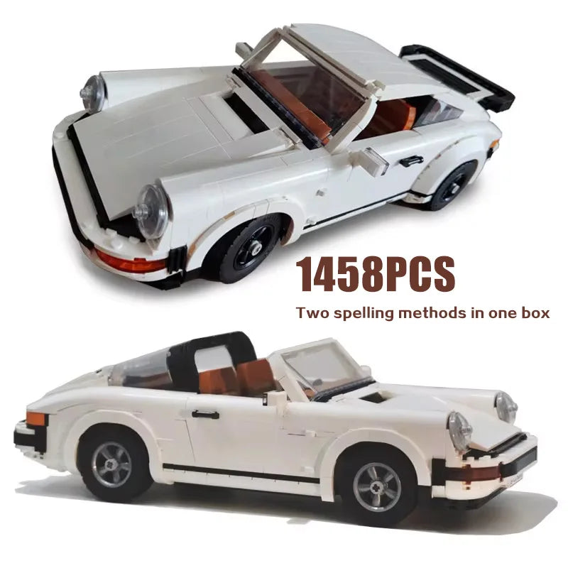 1458PCS Technical Retro Car Model 10295 – 2 in 1 Race Classic Building Blocks Set for Adults & Teens, Christmas Gift Toy